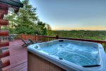 Hot tub with view on the main floor open porch 